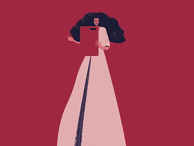 Big Hair babe character hair illustration minimal pop art popsurrealism portrait red woman