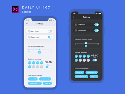 Daily UI challenge #007 adobe xd app branding calm dailyui design ui uidesign uiux