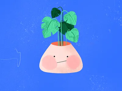 introvert branding brush cactus design drawing illustration leaves plants texture vector