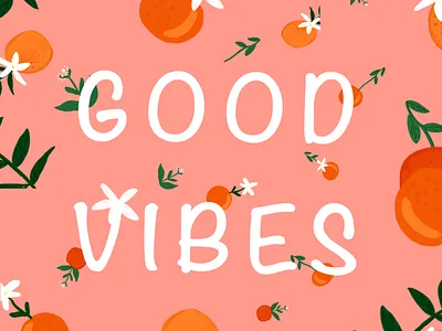 Good Vibes good goodvibes illustraion illustration art orange pink vibes