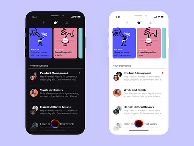 Dark Mode app cards career dark dark mode dark ui darkmode design illustration ios ios13 iphone iphonex