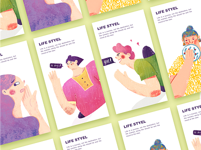 Life43 animation branding character hand painted illustration people product design typography vector