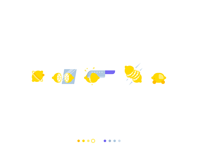 Lemons car citrus clean design fruit gray grid icon knife lemon minimal mirror modern planet purple silas simple vector white yellow