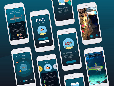 Go Fish - Aquarium Experience Research app aquarium design fish illustration interactive research ui ux