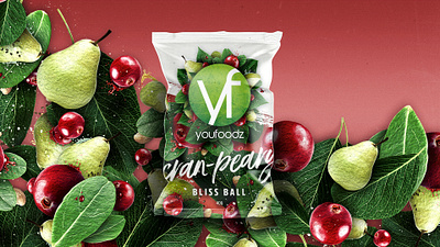 Youfoodz Cran-Peary Protein Ball branding design packaging typography