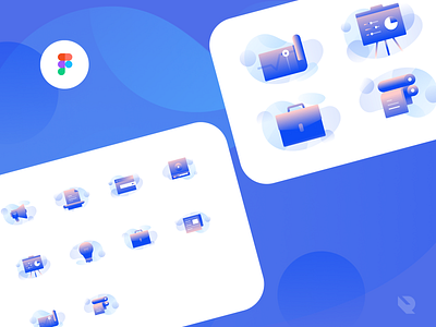 [Freebie] Advertisement Icons Illustration set advertisement icons blue icons business icon pack clean icons detailed icons figma freebies figmadesign freebie freebies icon illustration icon set media icons print icons ui design