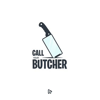 CALL YOUR BUTCHER LOGO awesome brand branding butcher call company design designer dualmeaning garagephic studio graphic icon illustration knife knife logo logo phone phone logo vector