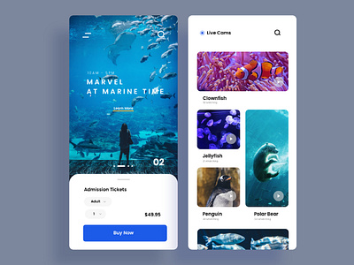 Aquarium App app branding design mobile mobile app mobile app design mobile ui ui ui design web