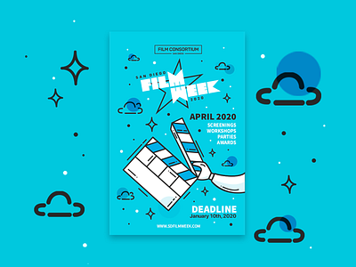 Film Week branding design digital illustration film film festival film poster filmmaker illustration illustration art illustrator procreate vector