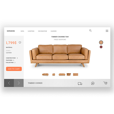 Sofaking product page web