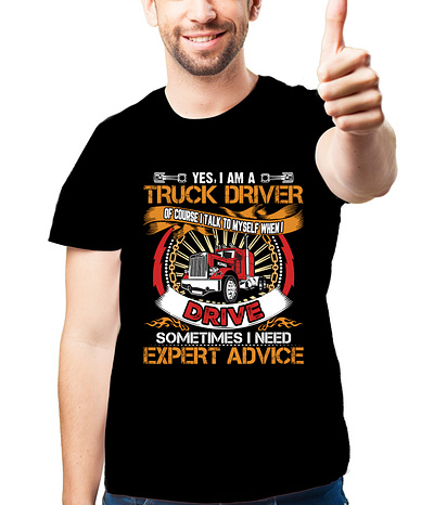 YES I AM A TRUCK DRIVER . TRUCK DRIVER T-SHIRT DESIGN brand design branding fashion graphic design illustrator trucker tshirt design tshirts