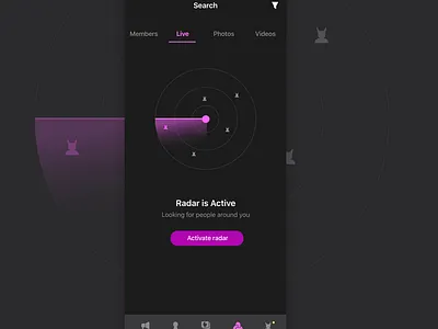 LIVE Search radar dark dark app dating live pink radar search social media