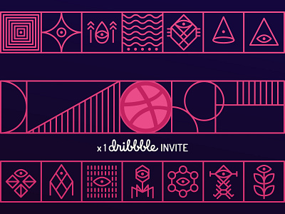 Dribbble Invite abstract dirbbble invitation draftee dribbble invite geometic giveaway illustration invitation invite invite giveaway line tribal