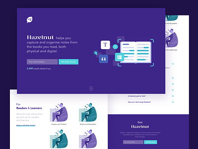 Hazelnut Landing and Home Page design illustration landing ui ux web