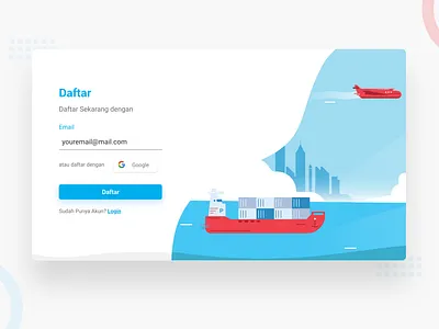 Sign Up Popup animation app daftar design flat illustration illustrator logistic minimal popup popup design popups ship sign in signup ui web