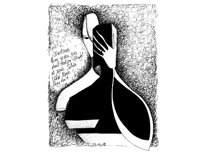 Possible Dreams art black white digital art illustration ink line art mixed media photoshop woman illustration