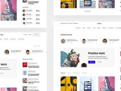 Aptitude Testing Landing app assessment clean dashboard design educate education educational interface learn learning minimal plan search studying test ui ux web website