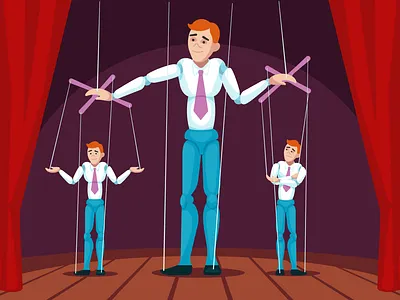 puppet Manager art cartoon design flat illustration illustrator vector