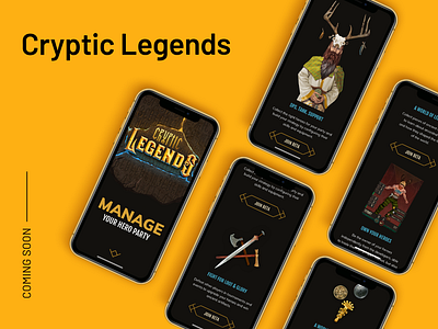 Cryptic Legends app app design application blokchain branding design moye moyedesign ui ui design ux