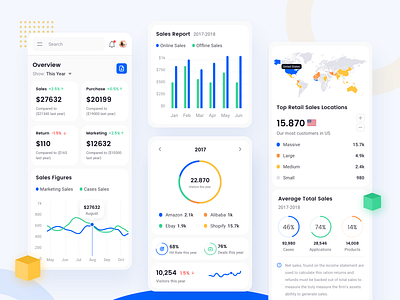 Square Analytics Mobile app ui kit card dashboard design dashboard ui kit diagram illustration minimal mobile design onboarding report sales search simple statistics ui kit web app web design