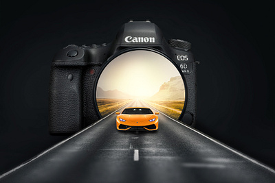 Photo Manipulation canon eos illustraion lamborghini lighting manipulation nature photo road supercar