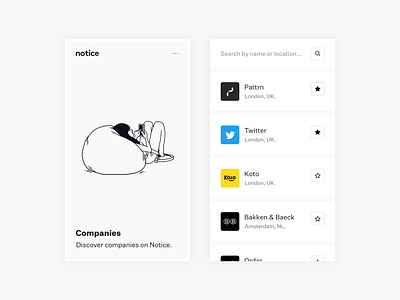 Notice - Companies freelance illustraion mobile recruitment ui