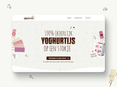 Rupert website - Yoghurt ice cream on a stick branding design ice icecream web website