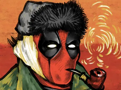 Wilson Van Merc comics deadpool digital illustration illustration marvel oil paint oil painting superhero t shirt design t shirt illustration van gogh