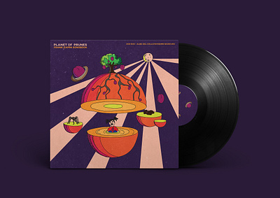 PLANET OF PRUNES - 2XDuo album album art album artwork album cover cd cd artwork cd cover cd design drawing illustration planet