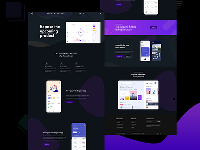 App Landing Dark - Tracem app app design clean concept dark dark theme homepage landing page mobile app ui ux wordpress