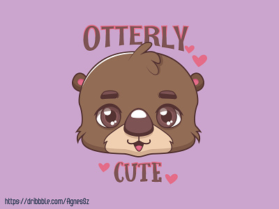 Otterly cute pun design adorable animal art cartoon character cute design funny kawaii otter tshirt weasel