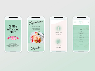 Mobile & Desktop layout for a bakery website bakery cakery mobile first pastel colors ux web design website