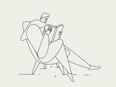 Fascinating book characters clean design flat illustration line art minimal minimal outline characters outline vector