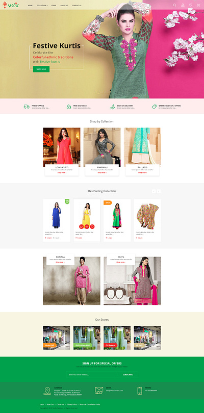 Vedic Fashion E-commerce Landing page app branding design ecommerce holidays icon outdoor travel typography ui web