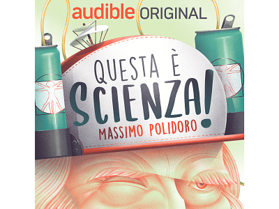 The wink of Leonardo - an Audible podcast cover cover art digital art illustration podcast science