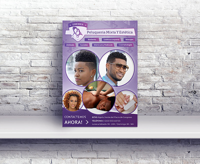 Flyer Design advertisment brochure design creative design flyer flyer design hair salon haircut hairdresser print purple typography violet