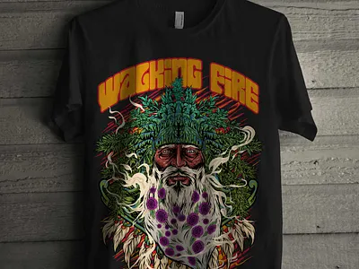 Walking Fire apparel design artwork hippies illustration merch musician rock and roll tees tshirt weed