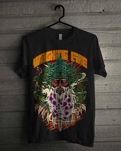 Walking Fire apparel design artwork hippies illustration merch musician rock and roll tees tshirt weed