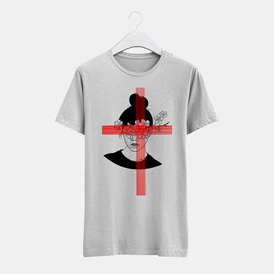 Girl with red X design product t shirt t shirt design t shirts tshirt art tshirt design tshirtdesign