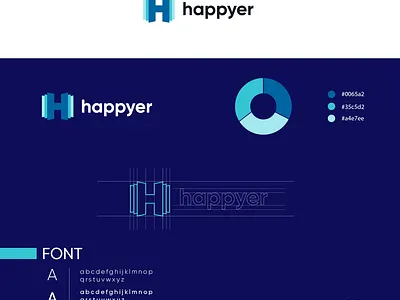 happyer01 brand branding business card design h logo icon illistration logo logos medern technology vector
