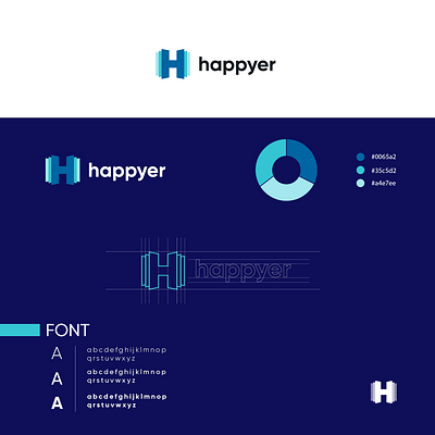 happyer01 brand branding business card design h logo icon illistration logo logos medern technology vector