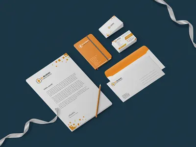 Company branding - Stationery brand design brand identity branding business card envelope design letterhead logo logo design orange stationery stationery design stationery mockup