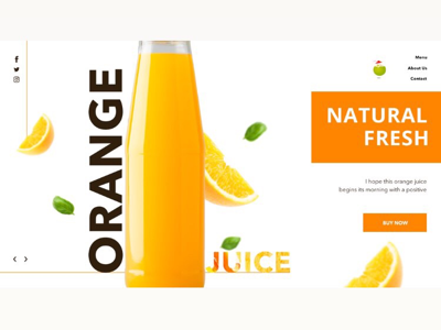 Landing page orange juice