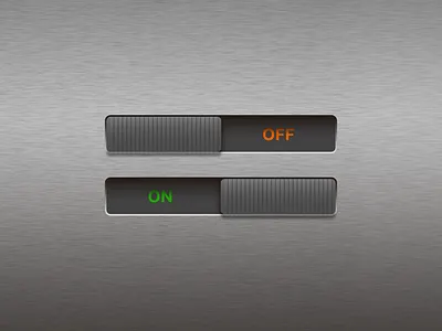 Switches On/Off - skeuomorphism challenge dailyui dailyuichallenge design gradient metal off on simple sketch skeuomorphism switch ui ux