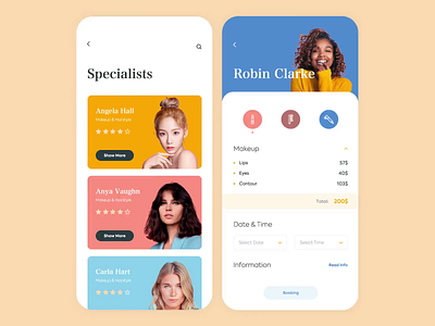 Mobile App - Beauty Services animation app clean colors design minimal mobile ui ux