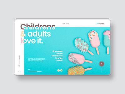 ICE CREAM - Concept Design cream design designer diseñador web diseño web ice ice cream landing page love design site sitio web ui uidesign web web design website