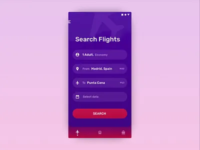 Flight Booking Animation airline animation app book booking calendar flight flights mobile motion plane search ticket ticket booking