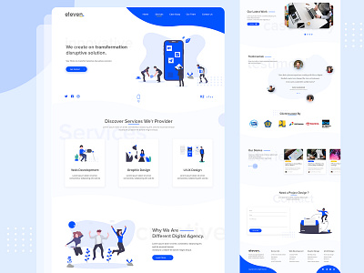 Eleven Creative Landing Page branding creative design digital agency flat homepage illustration landing page ui ux web