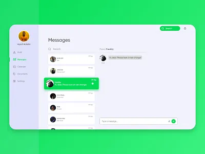Dashboard Chat Design | UX\UI app chart dashboard design message tablet web