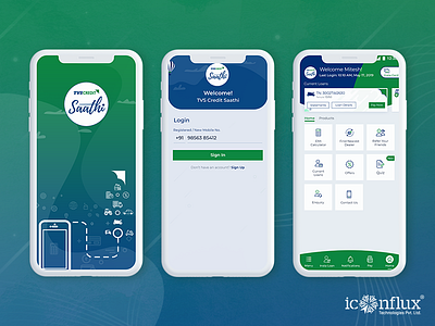 TVS Credit Saathi andriod animation app application branding design graphics illustration marketing mobile app mobile ui trending desings userinterface ux